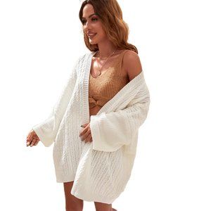 NWOT - ROMWE Cable Knit Dolman Sleeve Oversized Cardigan - M